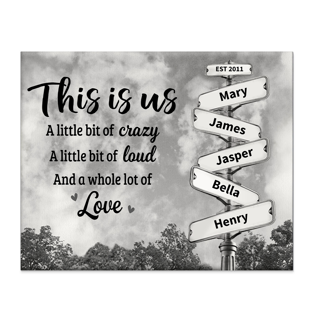 Personalised Wooden Plaque – Custom Text & 2-8 Names, Unique Family Gift | Jessemade