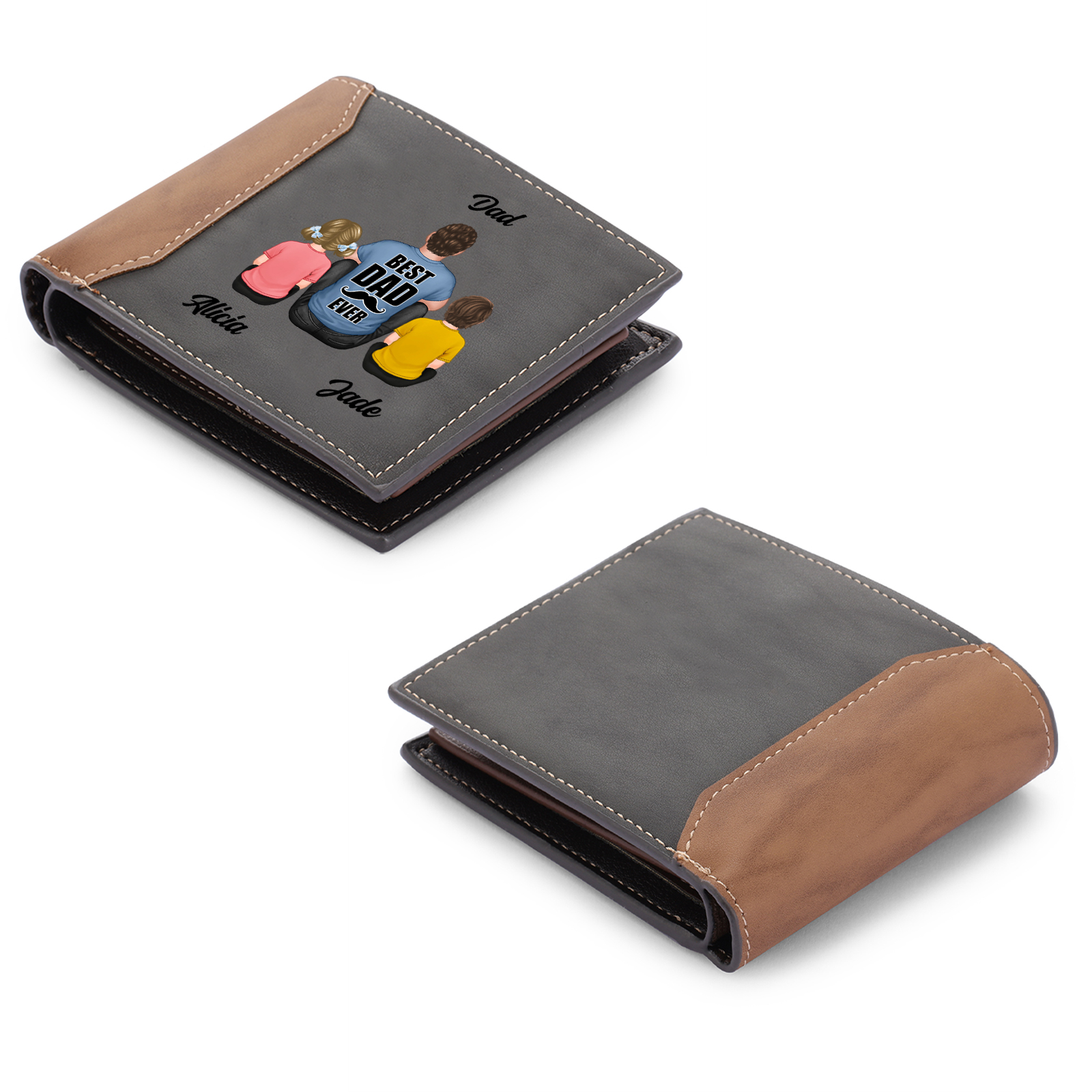 [Copy]Personalised Wallet for Dad – Customised with 1-6 Names, Practical Gift for Him | Jessemade