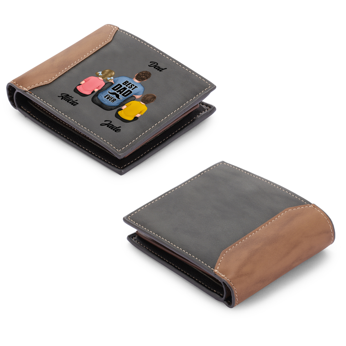[Copy]Personalised Wallet for Dad – Customised with 1-6 Names, Practical Gift for Him | Jessemade