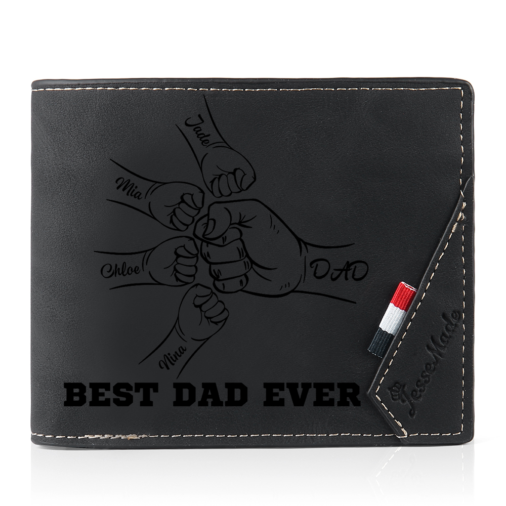 [Copy]Personalised Wallet for Dad – Custom Engraved with 2 Names | Jessemade