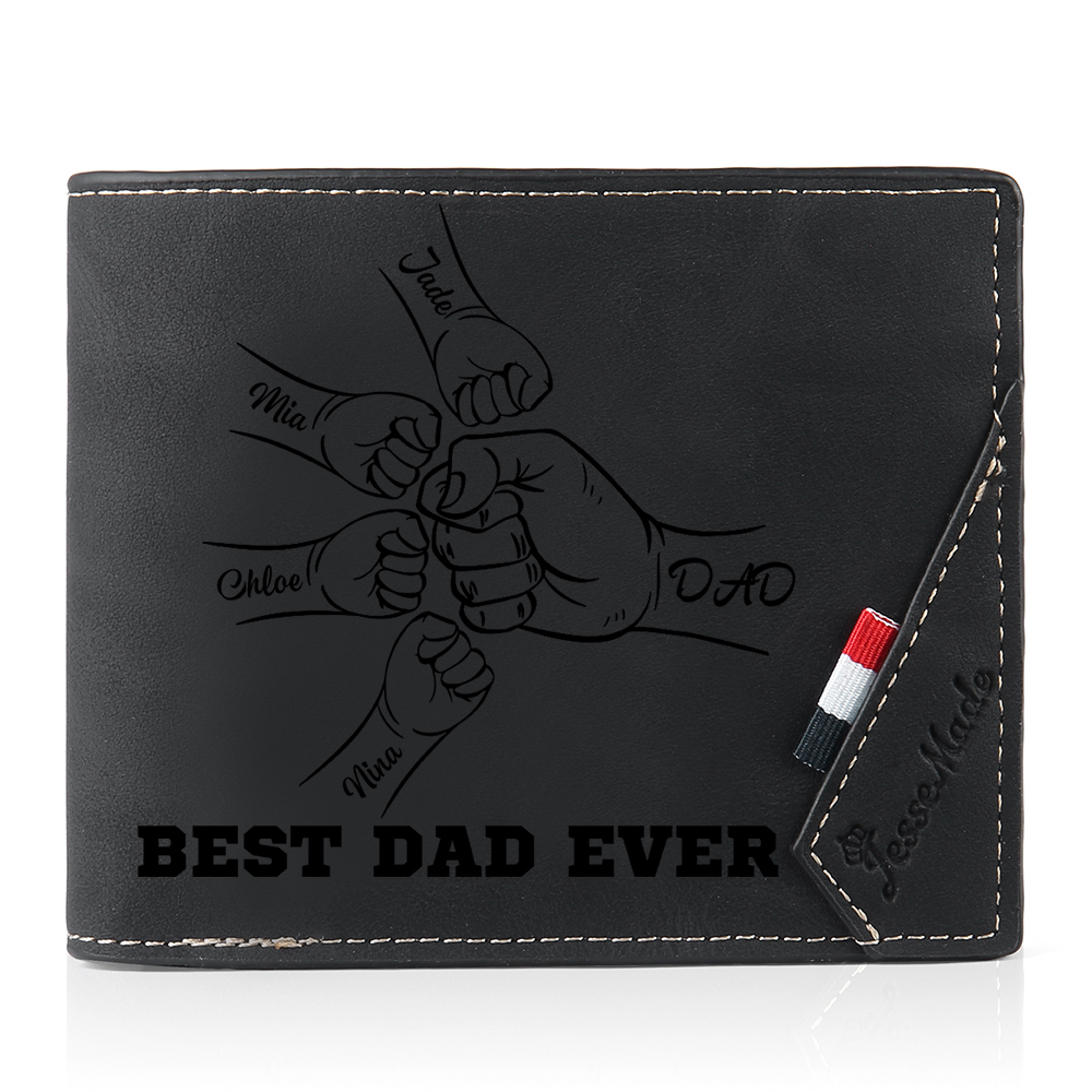 [Copy]Personalised Wallet for Dad – Custom Engraved with 2 Names | Jessemade