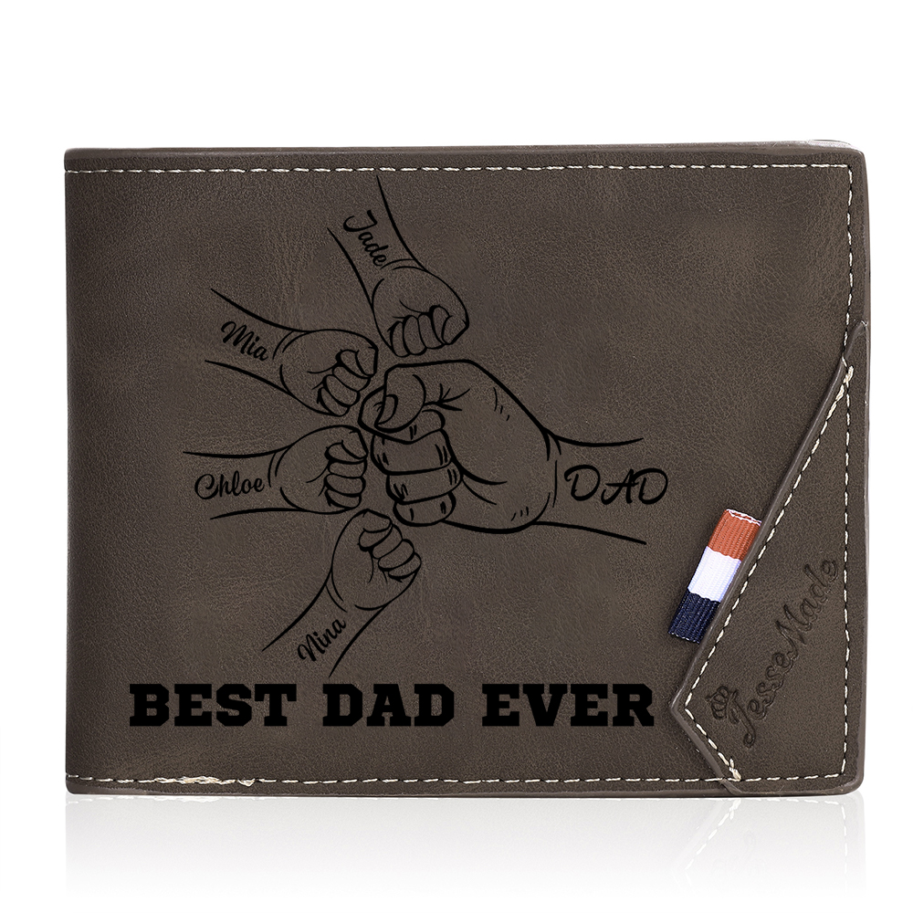 [Copy]Personalised Wallet for Dad – Custom Engraved with 2 Names | Jessemade
