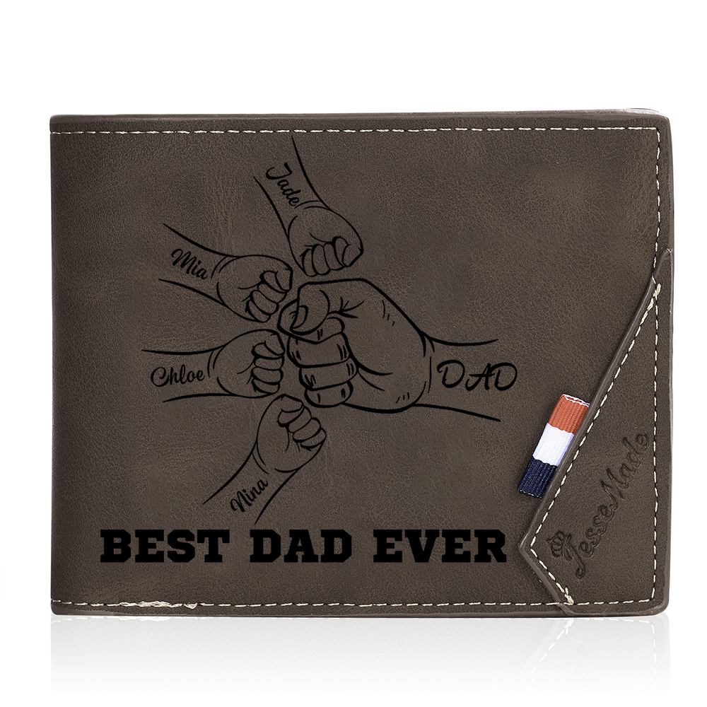 [Copy]Personalised Wallet for Dad – Custom Engraved with 2 Names | Jessemade