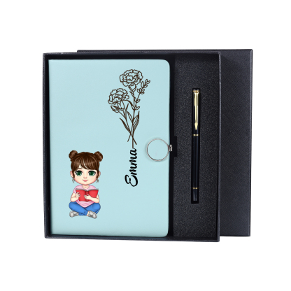 Personalised A5 Notebook Gift Set with Custom Name & Cute Illustration | Back to school gifts | Jessemade