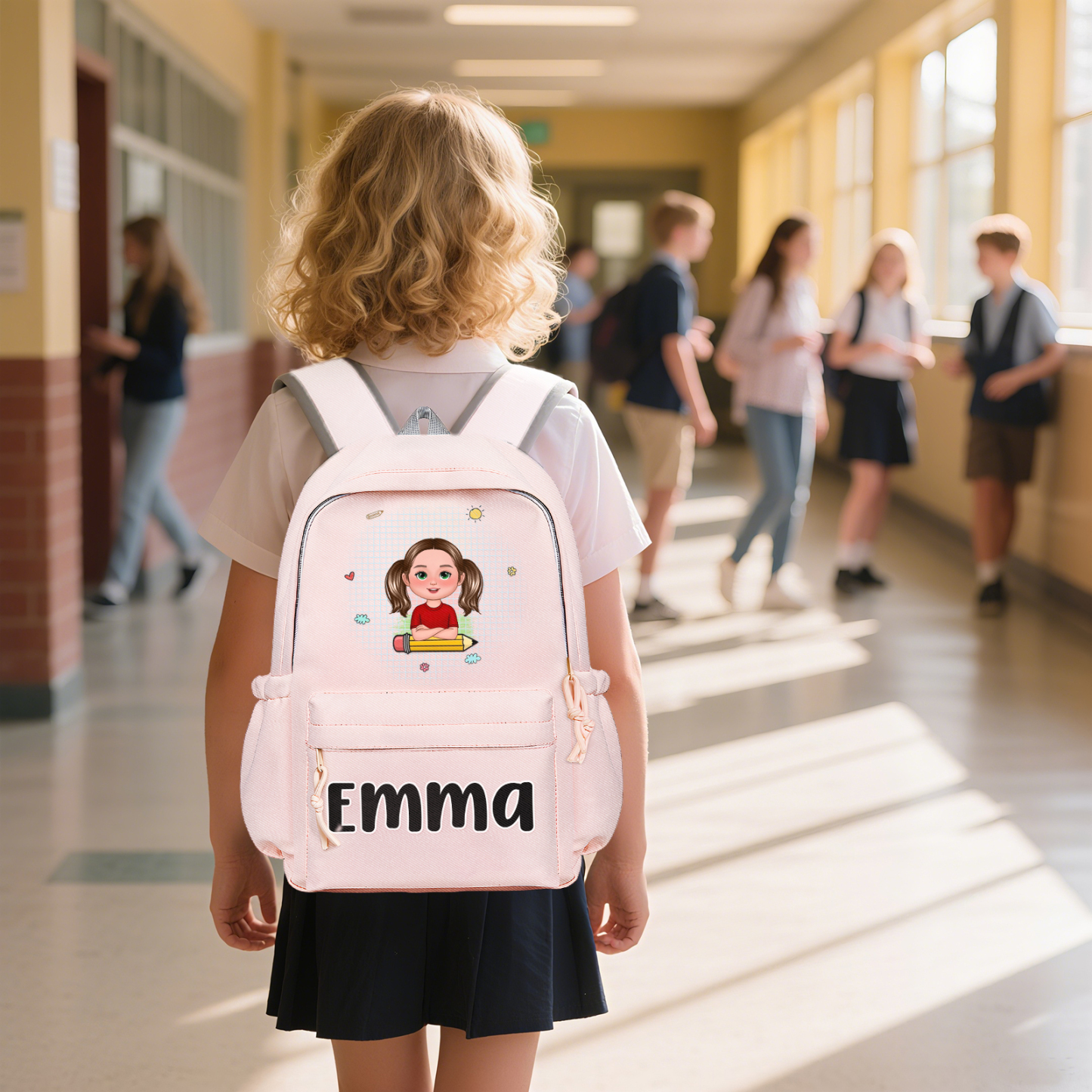 Personalised Kids’ School Backpack – Custom Name & Cartoon Design, Multiple Colours Back to school gift | Jessemade