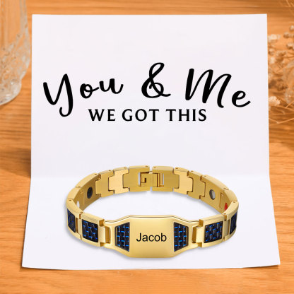 Personalised Men Bracelet Magnetic Custom Name Bracelet for Him