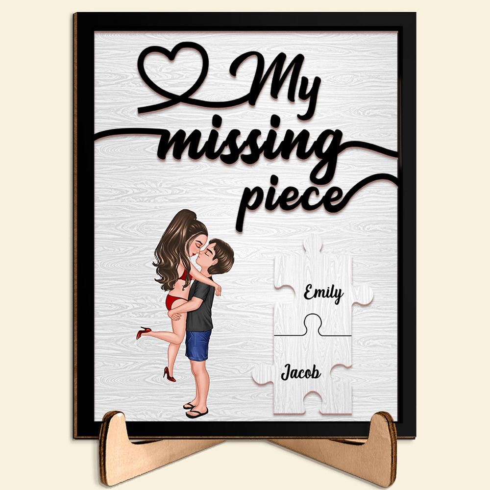 Couple Personalised Wooden Plaque You're My Missing Piece Gift for Her