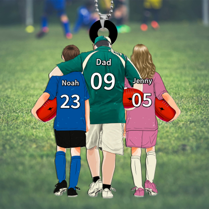 Personalised Aussie Rules Footy Keyring, Custom 3 Names and Numbers Father’s Day Gift for Dad/Footy Fan | Jessemade