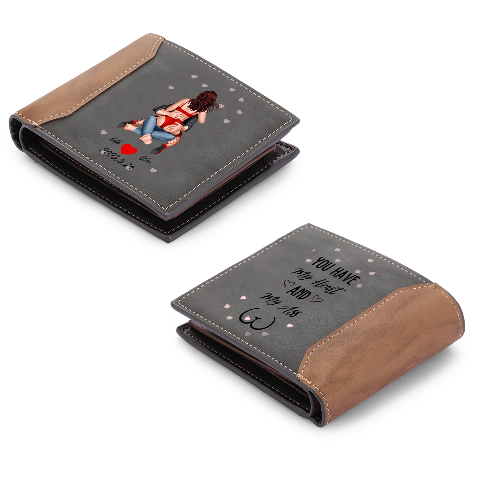Personalised Men Wallet You Have My Heart and My Ass Valentine’s Day Gift for Him