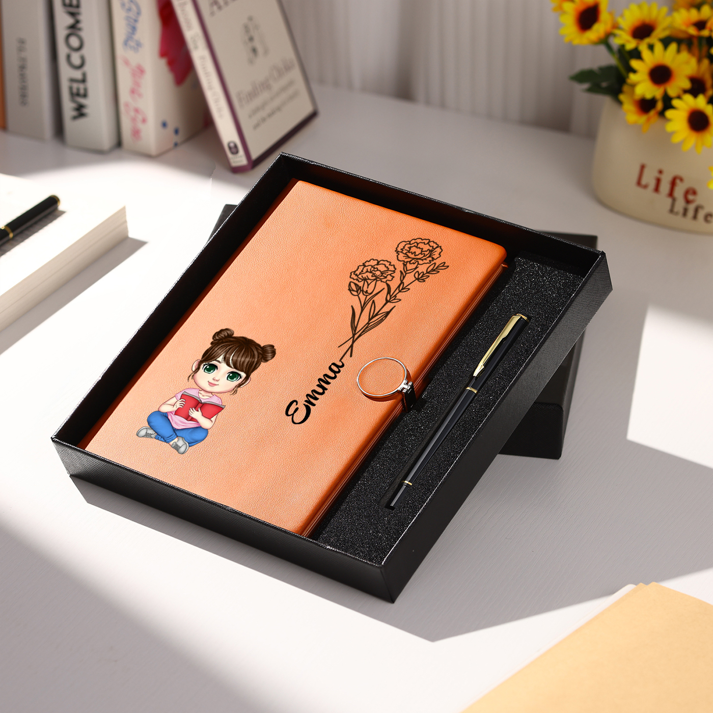 Personalised A5 Notebook Gift Set with Custom Name & Cute Illustration | Back to school gifts | Jessemade