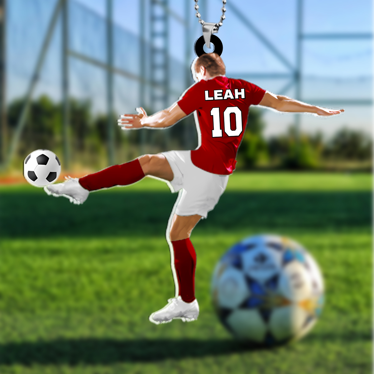 Name & Number Personalised Football Pendant - Gift for Adolescents | J
