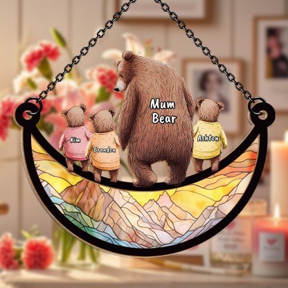 Custom Mum Bear Ornament with 1–6 Names – Great Gift for Mum | Jessemade