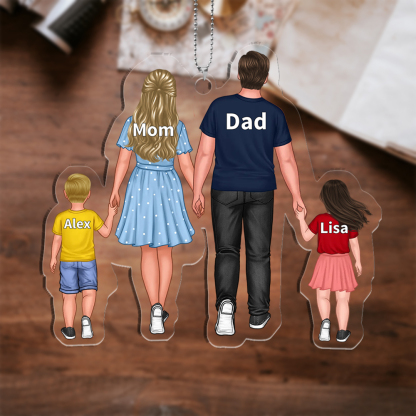 Personalised Family Hanging Ornament Custom 2–10 Names Keychain Acrylic Pendant Gifts for Dad/Mum-Jessemade AU