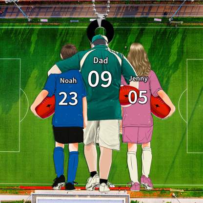 Personalised Aussie Rules Footy Keyring, Custom 3 Names and Numbers Father’s Day Gift for Dad/Footy Fan | Jessemade