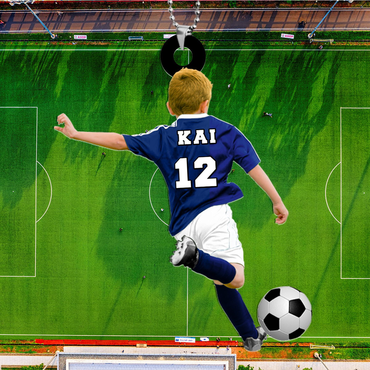 Name & Number Personalised Football Pendant - Gift for Children | Jess