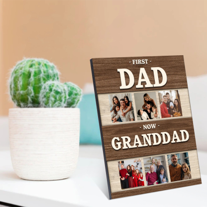 Personalised Photo Plaque – First Dad, Now Granddad Plaque with Custom Photo | Jessemade