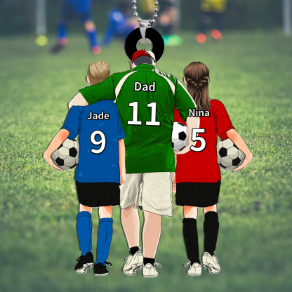 Personalised Football Family Pendant - Father's Day Gift | Jessemade