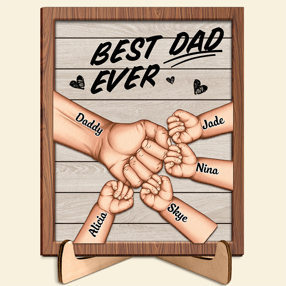 Personalised Best Dad Ever Wooden Plaque – Father's Day Gift for Dad | Jessemade