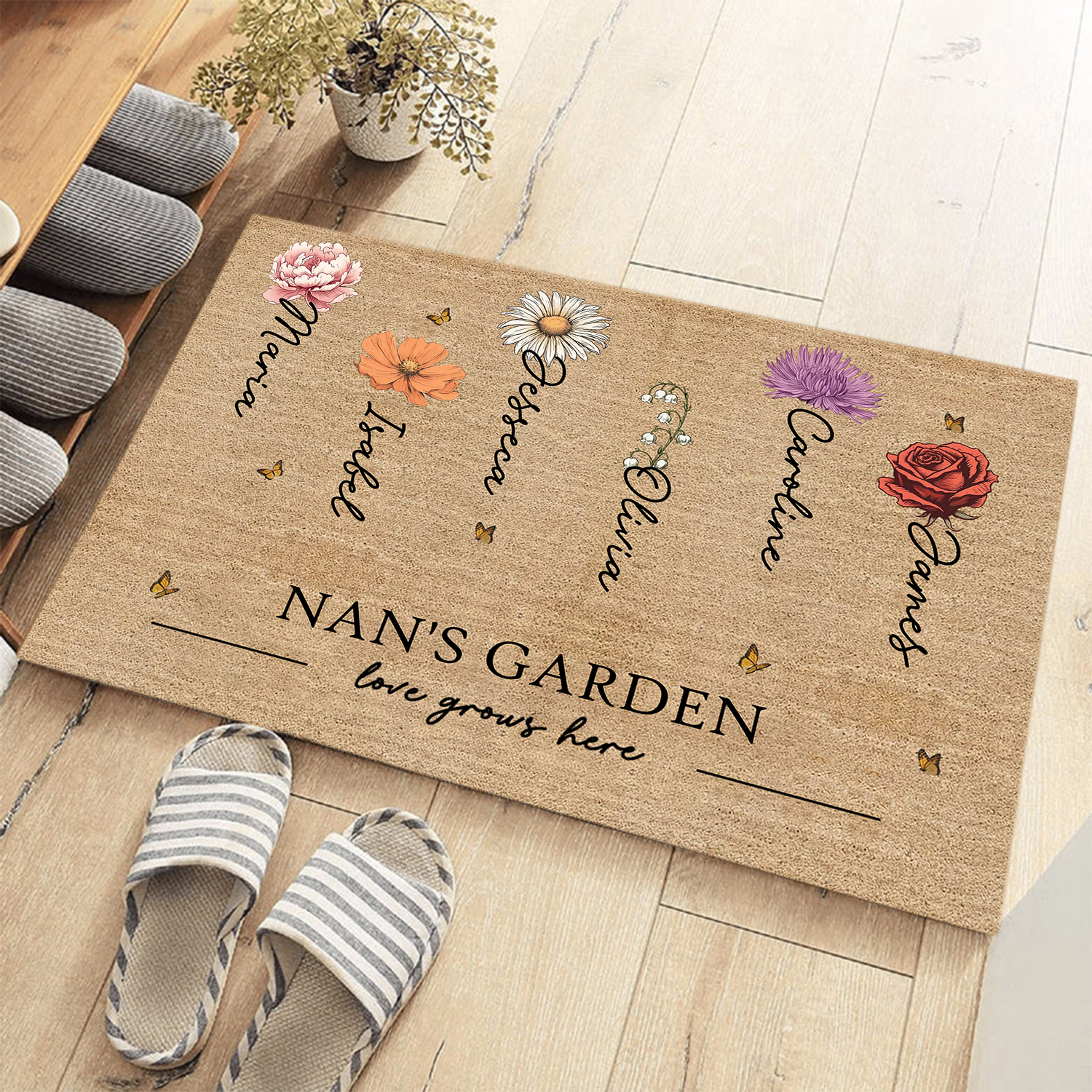 Personalised Doormat Customised Text & 3–8 Names Doormat Pets Doormat Gift for Couples