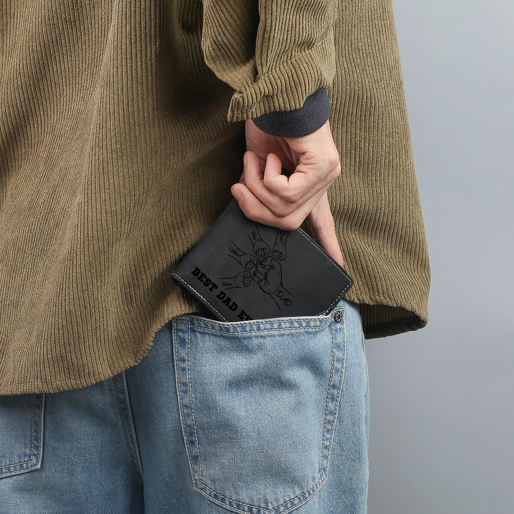 [Copy]Personalised Wallet for Dad – Custom Engraved with 2 Names | Jessemade