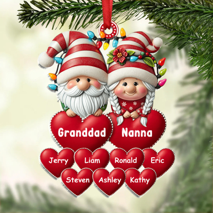 Personalised Santa Claus Hanging Ornament Custom 3-17 Names Acrylic Christmas Gift for Granddad/Nanna/Mum/Dad-Jessemade AU