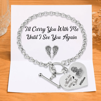 Personalised Memorial Bracelet with Custom Name and Photo I Am Always With You Gift Set for Family Members-Jessemade AU