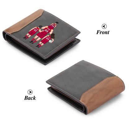  Personalised 2–9 Names Billfold Wallet Australian Rules Football Family Wallet Gift for Dad Grandpa-Jessemade AU