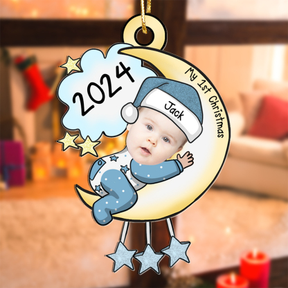 Personalised Baby's First Christmas Ornament with Custom Photo and Name-Jessemade AU