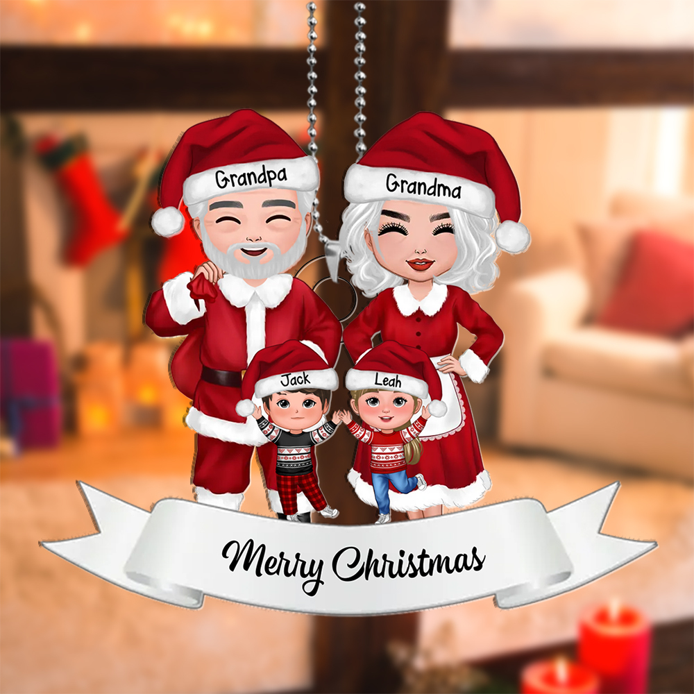 Custom 3-8 Family Members Christmas Ornament Personalised Names Gift for Grandparents with 6 Kids-Jessemade AU