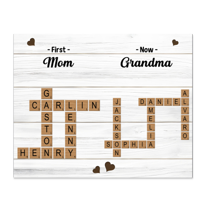 Personalised Wooden Plaque Crossword Family Keepsake Gift for Nanna | Jessemade