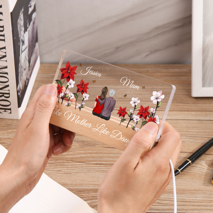 Personalised LED Night Light Custom 2 Names a& Text Custom Like Mother Like Daughter Gift | Jessemade 