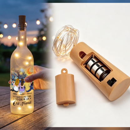 Personalised LED Light-Up Bottle with 2–6 Names, Friendship Gift for Your Best Friend