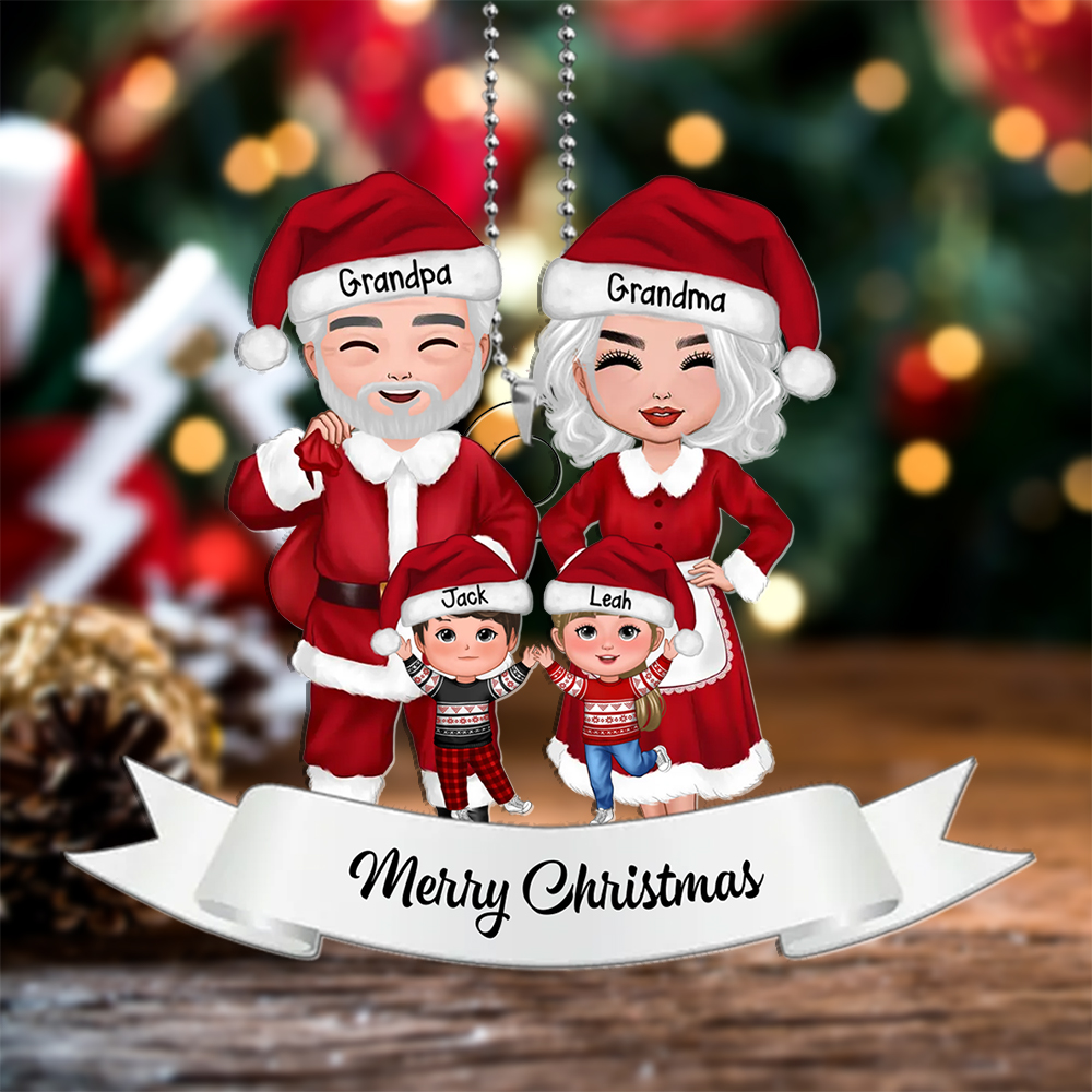 Custom 3-8 Family Members Christmas Ornament Personalised Names Gift for Grandparents with 6 Kids-Jessemade AU