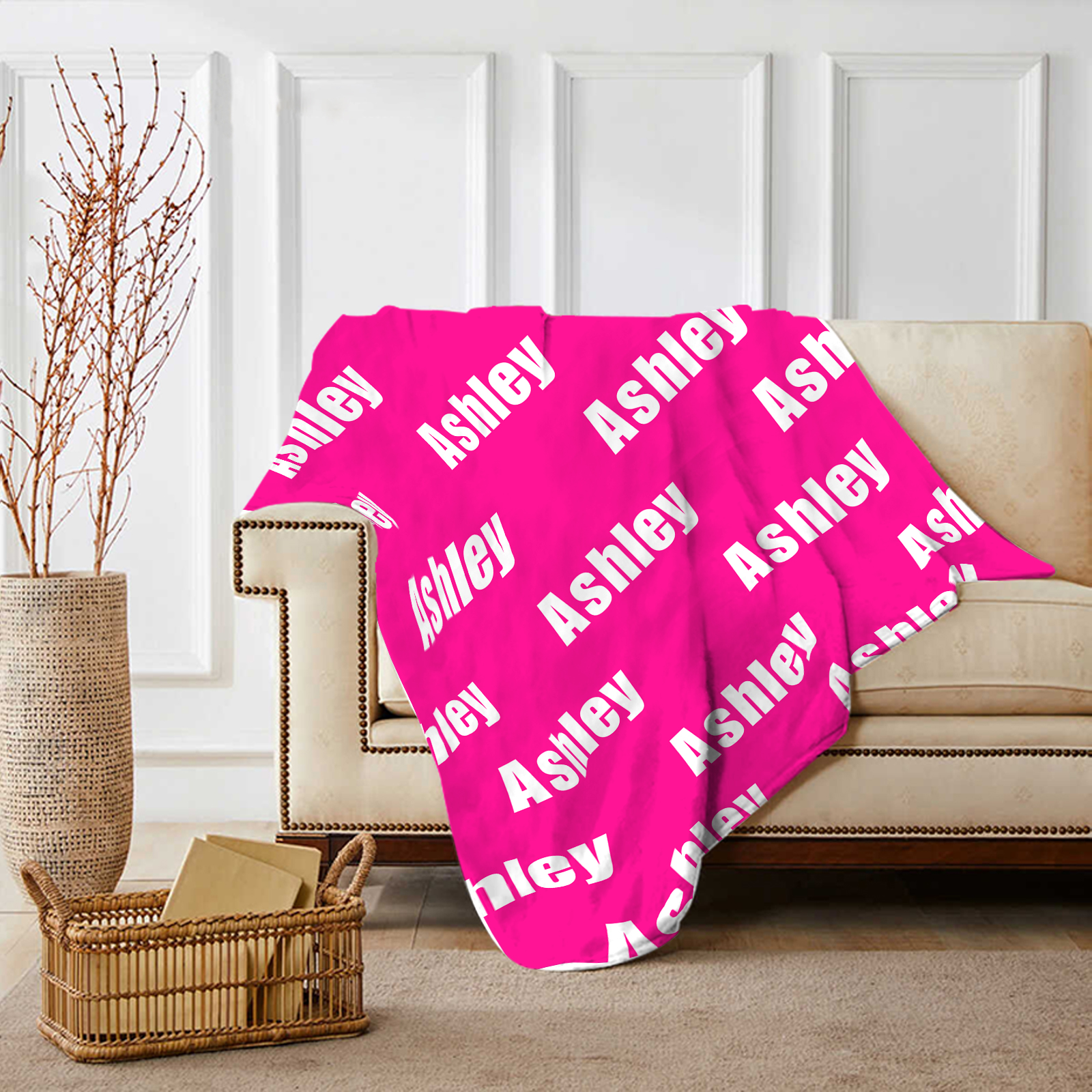 Personalised Name Flannel Blanket Custom Name Gift for Kids Family Christmas-Jessemade AU