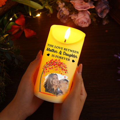 Personalised LED Candle Custom 1 Photo Gift for Mum | Jessemade