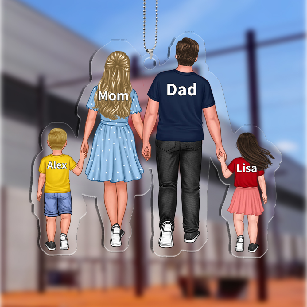 Personalised Family Hanging Ornament Custom 2–10 Names Keychain Acrylic Pendant Gifts for Dad/Mum-Jessemade AU