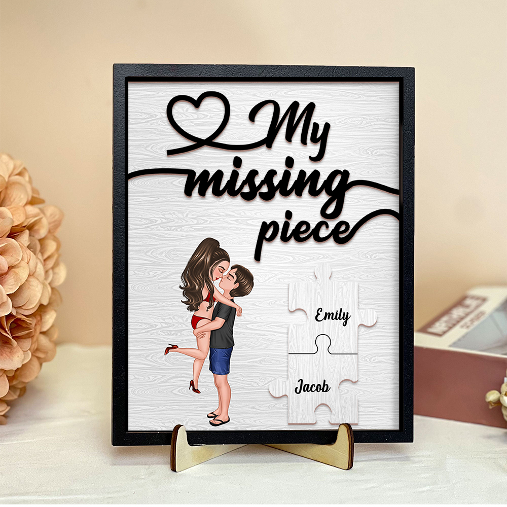 Couple Personalised Wooden Plaque You're My Missing Piece Gift for Her