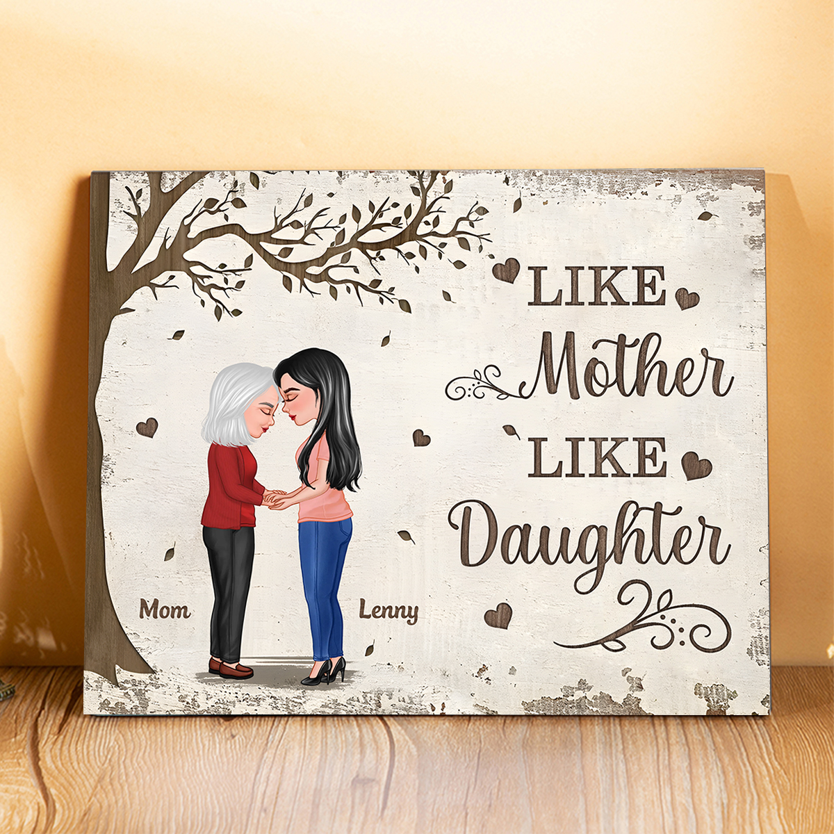 Personalised Wooden Plaque LIKE Mother LIKE Daughter Gift for mum | Jessemade