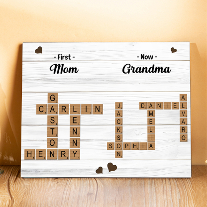 Personalised Wooden Plaque Crossword Family Keepsake Gift for Nanna | Jessemade