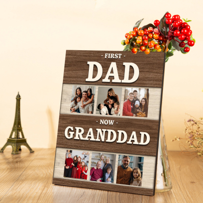 Personalised Photo Plaque – First Dad, Now Granddad Plaque with Custom Photo | Jessemade