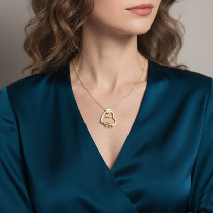 To my Mum/Mom Personalised Heart Necklace Custom 1-5 Birthstones and Names Mothers'Day Gift | Jessemade