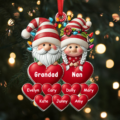 Personalised Santa Claus Hanging Ornament Custom 3-17 Names Acrylic Christmas Gift for Granddad/Nanna/Mum/Dad-Jessemade AU
