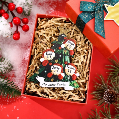 Personalised Family Christmas Ornament Custom 2-8 Names Hanging Ornament Gifts For Family