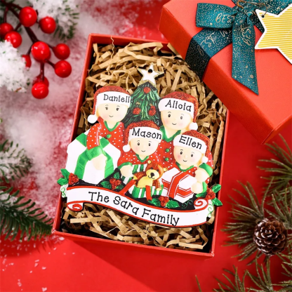 Personalised Family Christmas Ornament Custom 2-6 Names Hanging Ornament Gifts For Family