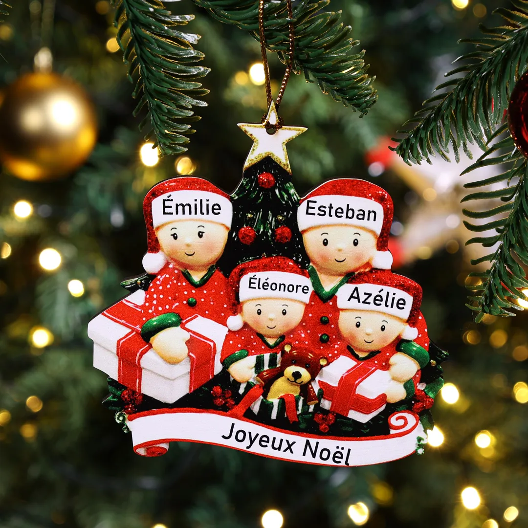 Personalised Family Christmas Ornament Custom 2-6 Names Hanging Ornament Gifts For Family