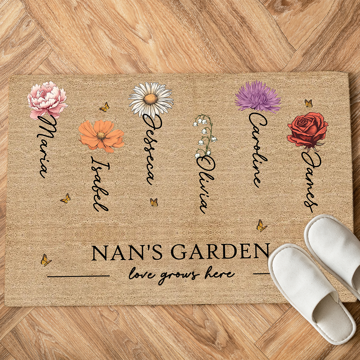Personalised Doormat Customised Text & 3–8 Names Doormat Pets Doormat Gift for Couples