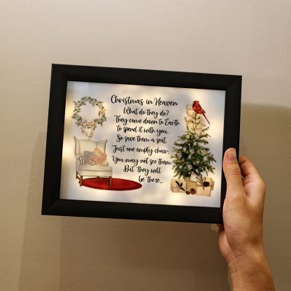 Christmas In Heaven Frame Lighted Shadow Box Sympathy Gifts-Jessemade AU
