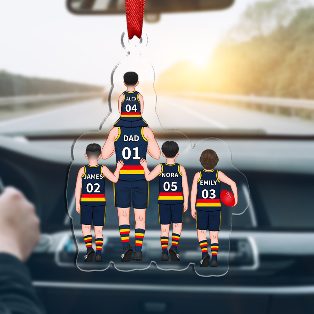 Personalised 2–9 Names Acrylic Keyrings Dad and Kids Australian Rules Football Team Family Keychain Custom Father's Day Gift for Dad Grandpa-Jessemade AU