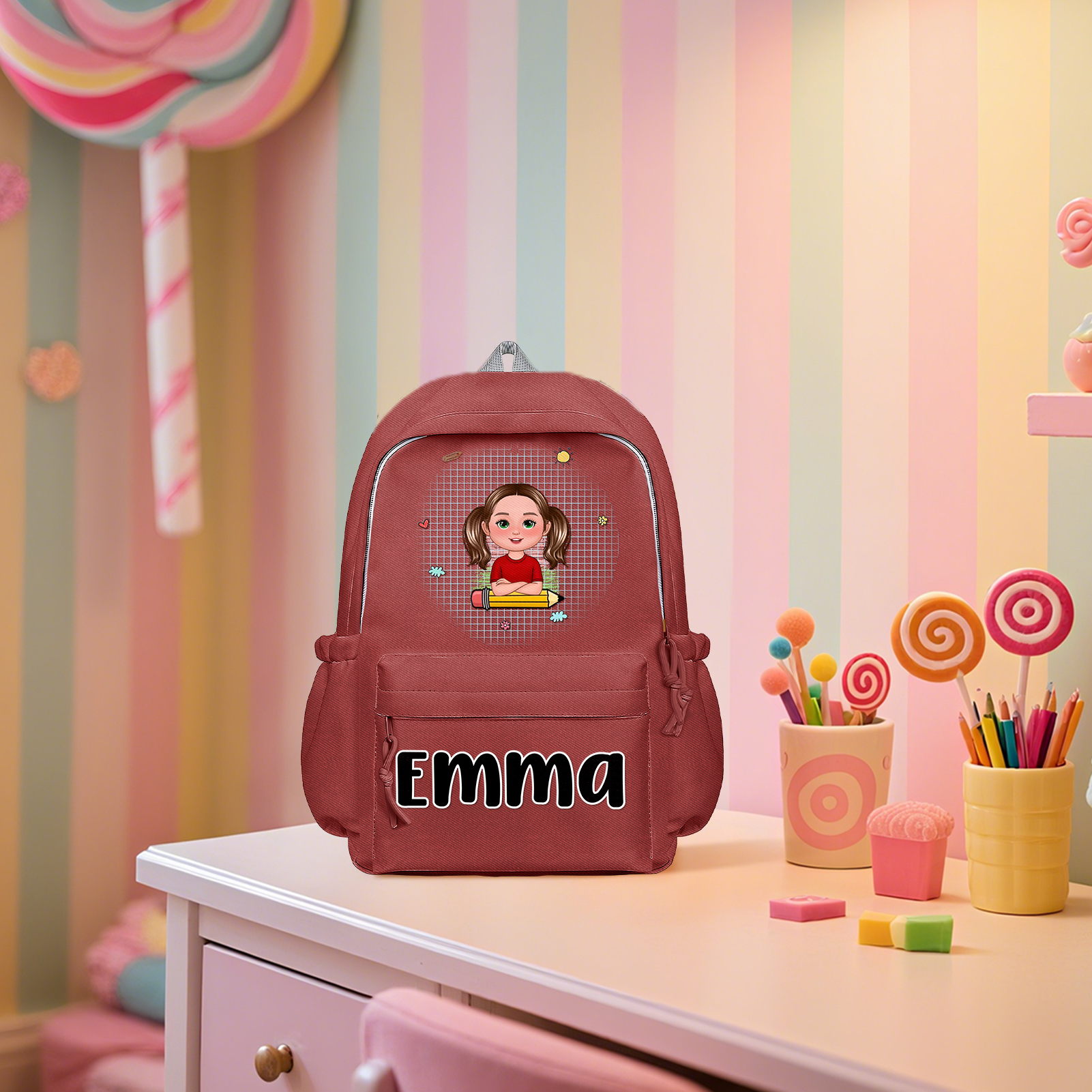 Personalised Kids’ School Backpack – Custom Name & Cartoon Design, Multiple Colours Back to school gift | Jessemade