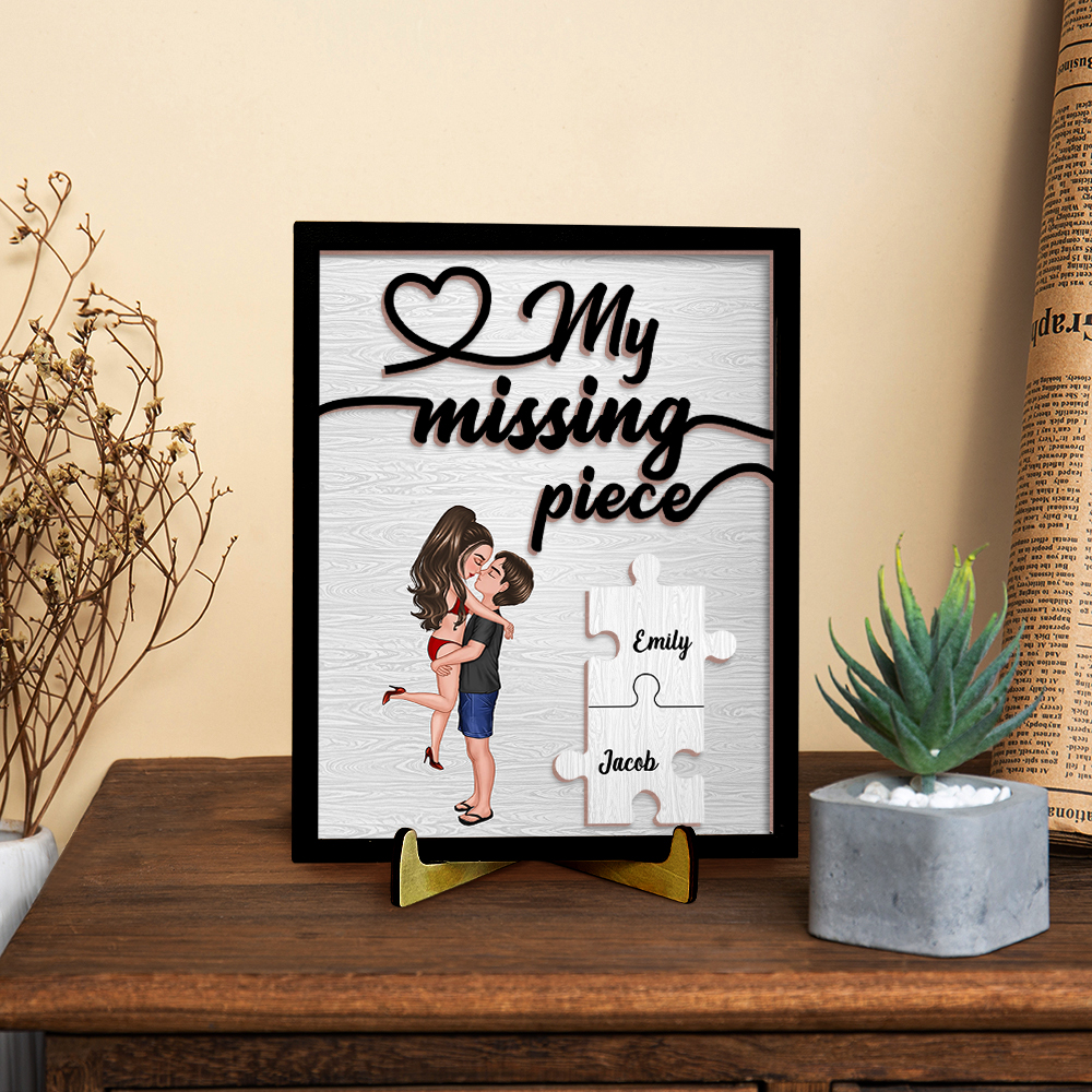 Couple Personalised Wooden Plaque You're My Missing Piece Gift for Her